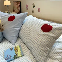極上の柔らかさの綿製ベッド用四点セット【タオル刺繍カバー付き・学生寮用】（セットアップ対応）