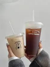 再利用可能な大容量夏用水筒【プラスチック製・ストロー付き・携帯用コーヒーカップ】