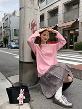 犬のアルファベットプリント 長袖 Tシャツ 女性 秋 新作 ゆったり スリム 100%コットン