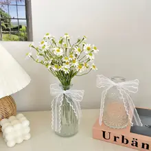造花 デイジー花束【ガラス花瓶付き・DIY装飾・北欧風】