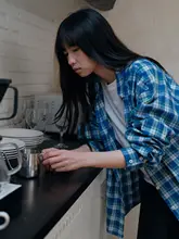 色柄微起毛の長袖カーディガン【レトロチェック・軽やかな着心地】