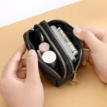菱形刺繍デザインの大容量キーリング付き財布【二層ファスナー・カード収納】