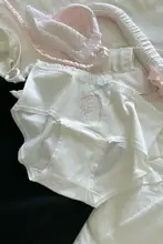 かわいいバレリーナ風のバタフライ猫柄の女児用綿パンツ【極上の柔らかさ・長めの股上】