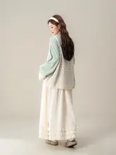 レースフリルニットキャミソール【重ね着対応・ゆったりシルエット・体型カバー】（セットアップ対応）