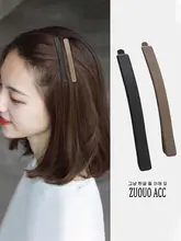 洗練されたデザインの黒色ヘアクリップ【マット仕上げ・金属製・サイドバング用】