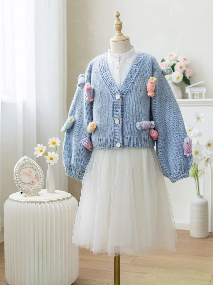 手作りカラフルカーディガン編み物キット