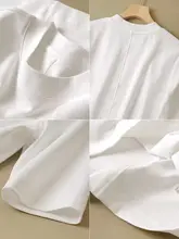 シンプルな立ち襟の女性用Tシャツ【五分袖・フィット・コットン生地・通勤用】