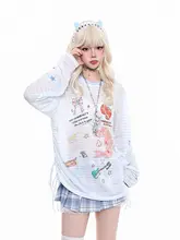 ストライプ柄 長袖Tシャツ【春用・ゆったり・UVカット・女性用】