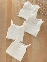 子供用 綿100% 背心【ホワイト・極上の柔らかさ・インナー/ルームウェア】（セットアップ対応）