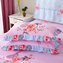 新品 レースベッドスカート ベッドカバー【全棉・滑り止め設計・枕カバー付き】（セットアップ対応）