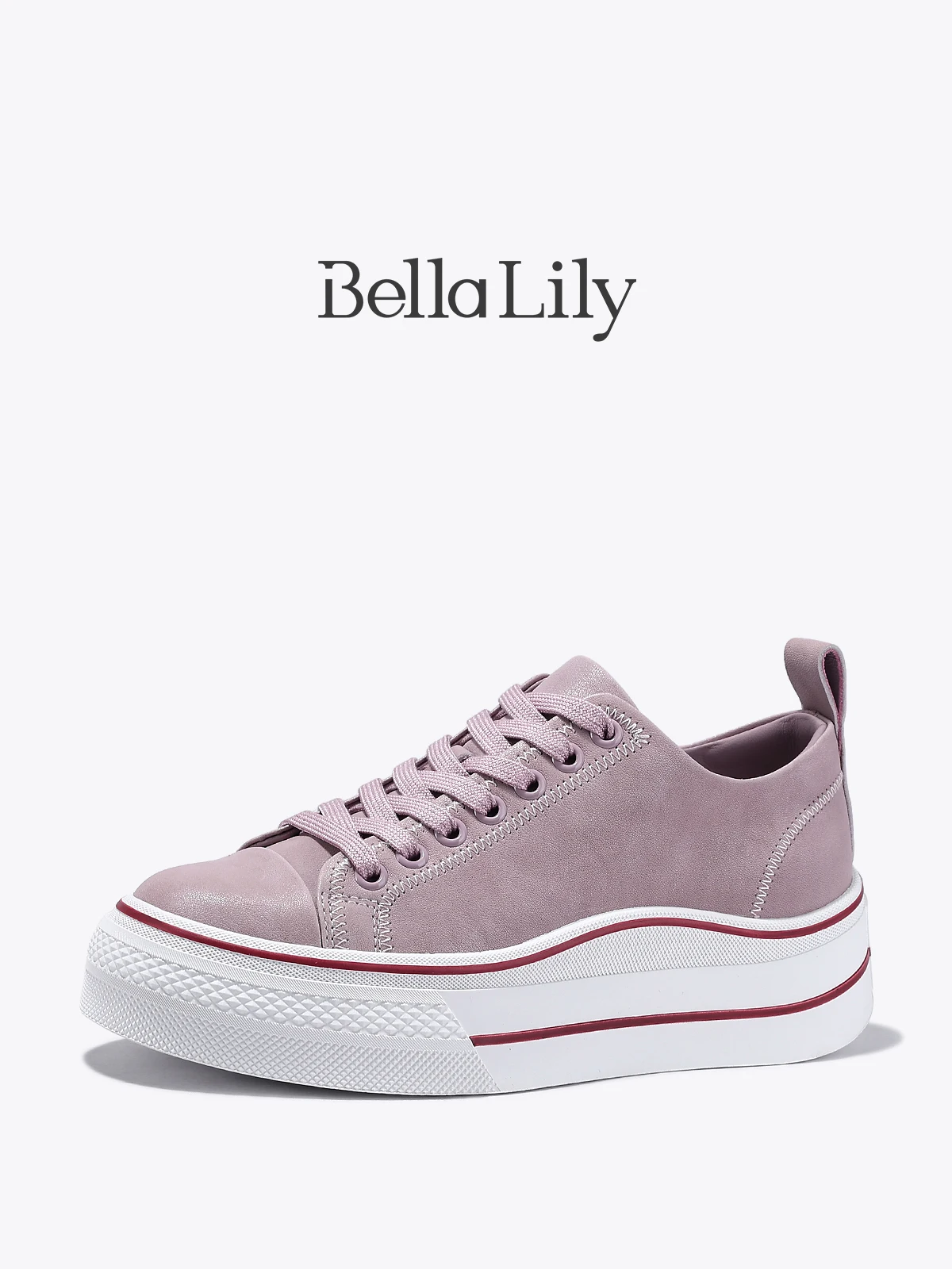 レースアップフラットシューズ：Bella Lilyのパステルカラー厚底スニーカーが提供する実用性と履き心地