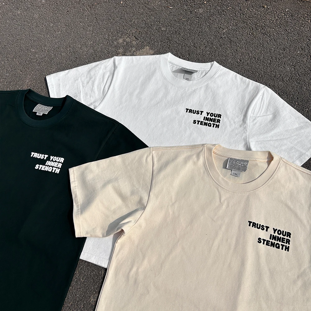 心の力を信じる！カップル用半袖Tシャツ：透気性と正肩デザインで夏の日常を支える