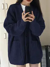 レディース 中長丈ニットカーディガン【厚手・ゆったりフィット・秋冬用】