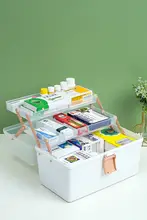 家庭用 薬箱【特大容量・多層式・子供用医薬品収納】