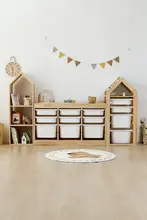 子供 おもちゃ収納キャビネット 木製 引き出し式