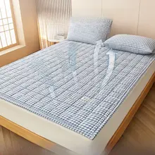 綿製 厚手ベッドマットレスパッド【家庭用・冬用・シングルサイズ】