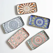 長方形 陶器プレート【和風・寿司・刺身用浅皿・家庭用】