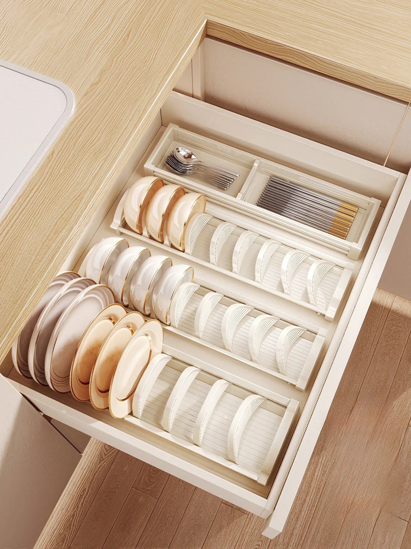 ニトリ食器棚収納：奥行き41cmの食器棚が実際のキッチンでどう活用されるか