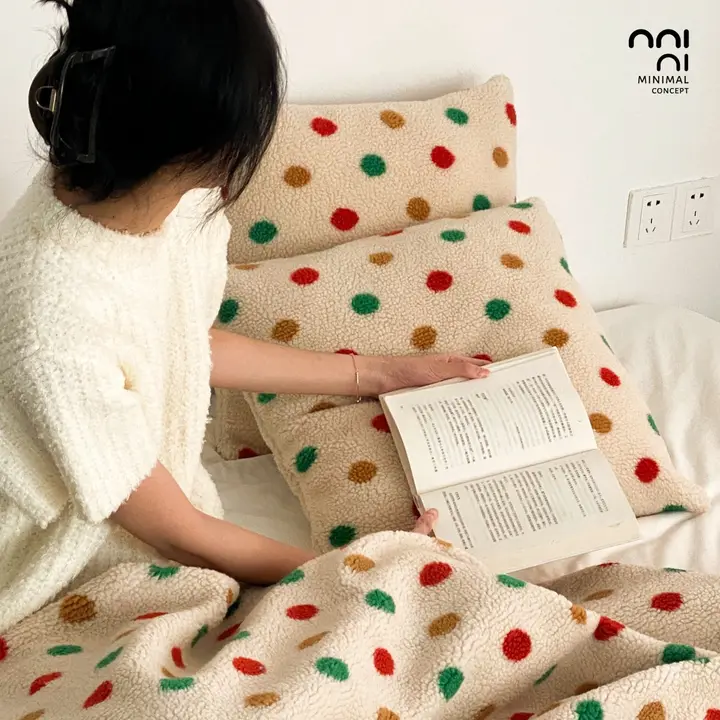 クッション 水玉柄 両面ボア リビング ソファ お正月 迎春 「Minimal Concept」