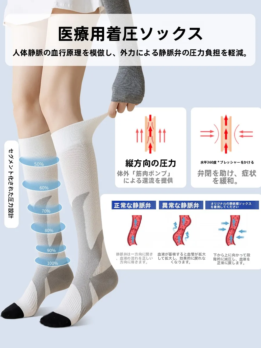 100均着圧ソックスとは？原足の春秋用レディース圧力ソックスが実際の効果を検証