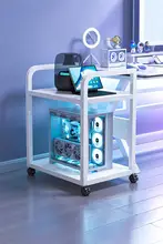 ゲームPC用スライド式アンダーデスクスタンド【キャスター付き・多段階調整】