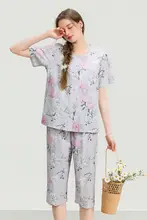 春夏用短袖コットンパジャマ【全棉・オートクチュールプリント・ウェア・外出可能】