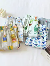 通気性抜群の綿製子供用ルームパンツ【蚊対策・カートゥーンデザイン・春夏用】