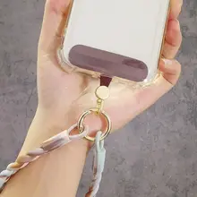 金属製丸いカラビナ付きスマホストラップ【スリムデザイン・回転機能・オックスフォード布・防丢用】