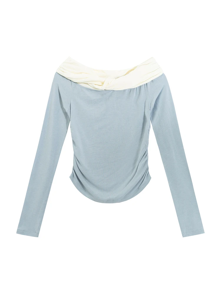 ビビッドカラーのリボン付きオフショルダー長袖Tシャツ：2026年女性向けファッショントレンドに合わせた通勤スタイルの実用性解析