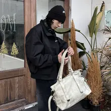 大容量ショルダーバッグ【ユニセックス・通勤・トートスタイル】