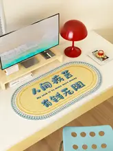 大サイズデスクマウスパッド【防油・防水・オフィス用・ブルーイエロー】