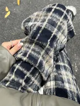 秋冬用 ウールフランネルチェックパンツ【高腰・ブラック・ストレート・スリムフィット】（セットアップ対応）