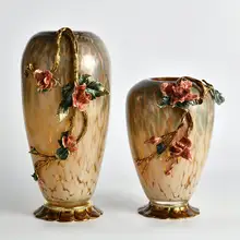 ルリ花瓶オブジェ【エレガント・新中式・玄関用・干花アート装飾】