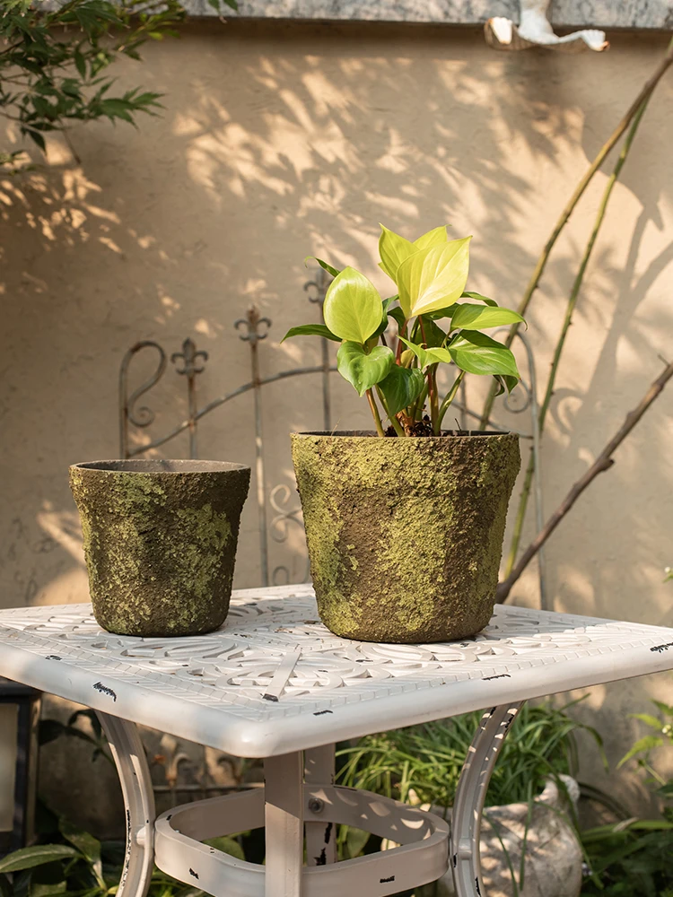 苔風セメント製植木鉢：3.5号・3号・4号ポットとほうれん草プランターのサイズ・用途比較