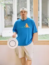 Tシャツ メンズ 丸首 カートゥーン柄 ゆったり 大きいサイズ 型崩れしにくい 夏 「GEEEKPANDA」