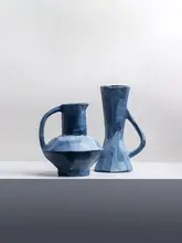 花瓶 油絵風 アート ブルー 置物 インテリア モデルルーム ホテル 旅館 民宿 「Dnnni」