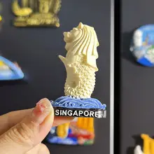シンガポール3D立体冷蔵庫マグネット【マーライオンデザイン・旅行用お土産】