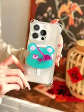 スマホスタンド MagSafe対応 マグネット式 伸縮 エアスタンド 回転 一つ目のクマ 強力吸着