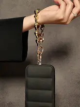 スマホストラップ リストストラップ バッグチャーム キーホルダー レディース チェーン クリップ付き ゴールドメッキビーズ おしゃれ