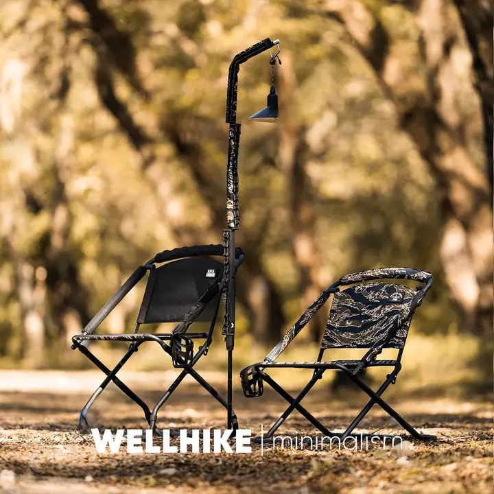 WELLHIKE アウトドア折りたたみ椅子【ダブルサイド・コーデュラ・高低調節可能・キャンプ・フィッシング用】