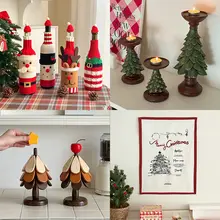 雰囲気漂うクリスマスデコレーション！バーやカフェ用グラス保護カバーとテーブルクロス【韓国風・フォトプロップス】
