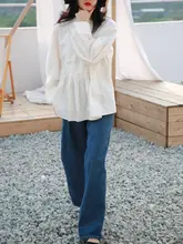 高腰デニムワイドパンツ【重工デザイン・レッグラインを強調・万能シーン対応】