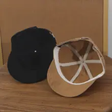 ユニセックス バーチカルシーム デザインの短つばキャップ【カジュアル・レトロ・ソフトブリム・ワークスタイル】（セットアップ対応）