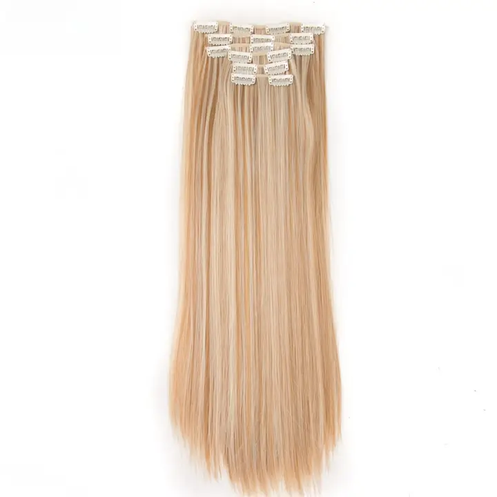 長髪用クリップ式ウィッグ【自然なストレート・極上の柔らかさ・無痕タイプ】