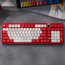 アテナにインスパイアされた猫頭フレームのメカニカルキーボード【赤白・ホットスワップ対応】