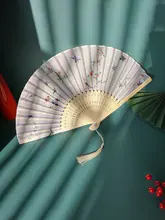 漢服扇子、中国風花鳥蝶スカート、古代風扇子