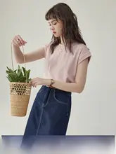 北島AMUU ベーシックピンクTシャツ【夏用・レディース・ショート丈・フレアネック】