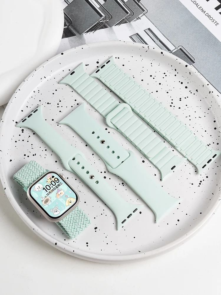 夏用薄荷グリーンのiWatch用バンド：スポーティーなナイロン製磁気吸着タイプの実用性と適用範囲