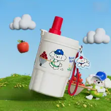 可愛いデザインの保温マグカップ【陶器内蔵・ストロー付き・女性向け・持ち運び便利】