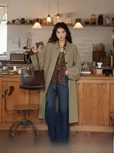 フランス風 新古典デザインのロングトレンチコート